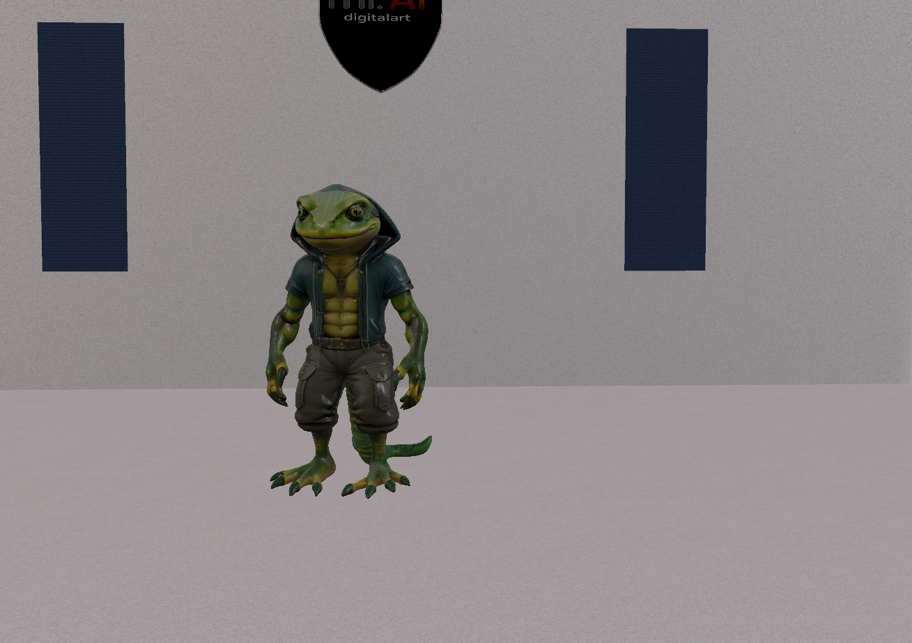 3D MODEL: Reptilian Cryptid 3, low poly
