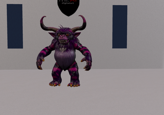 3D MODEL: Purple Cryptid with Horns, Low Poly model