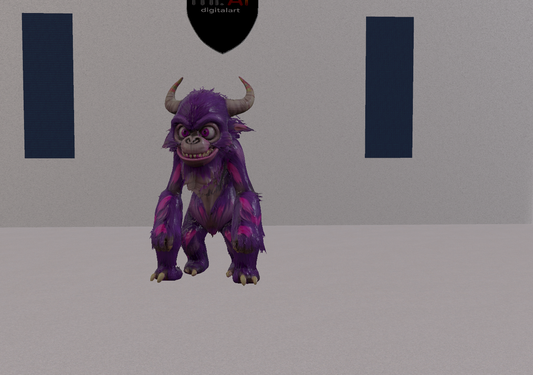 3D MODEL: Purple Cryptid with horns 2, low poly