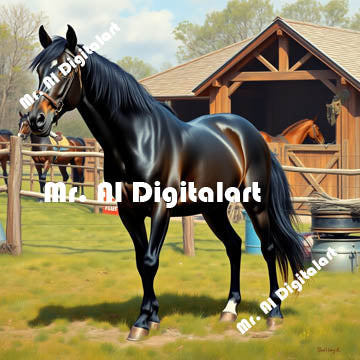 Black Stallion at the Stable