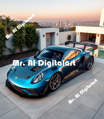 Laser Blue Porsche Hollywood Hills