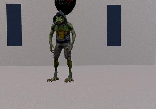 3D MODEL: Reptilian Cryptid 1, low poly model