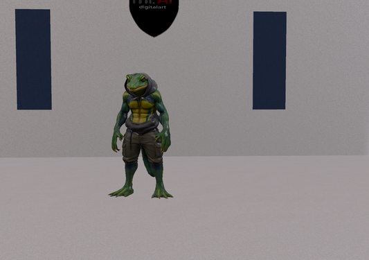 3D MODEL: Reptilian Cryptid 2, low poly model
