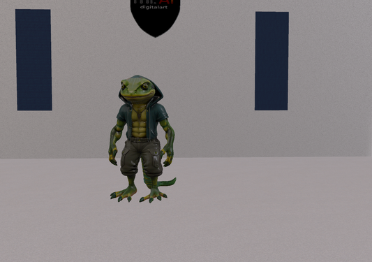 3D MODEL: Reptilian Cryptid 3, low poly
