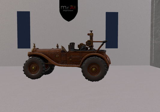 3D MODEL: Steam Punk Vehicle, low poly
